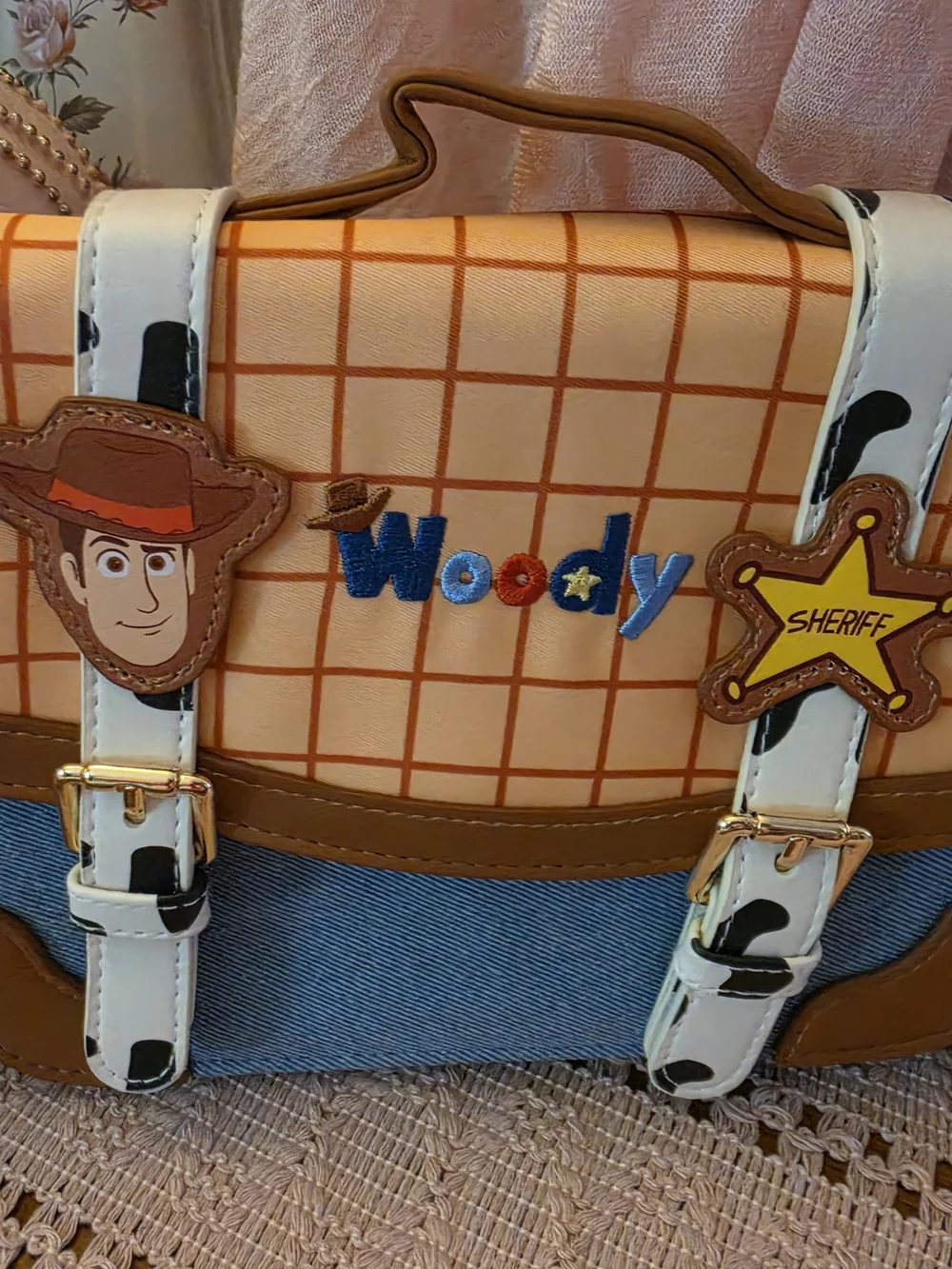 Disney Woody Kids Satchel in Orange, Blue, Brown and White